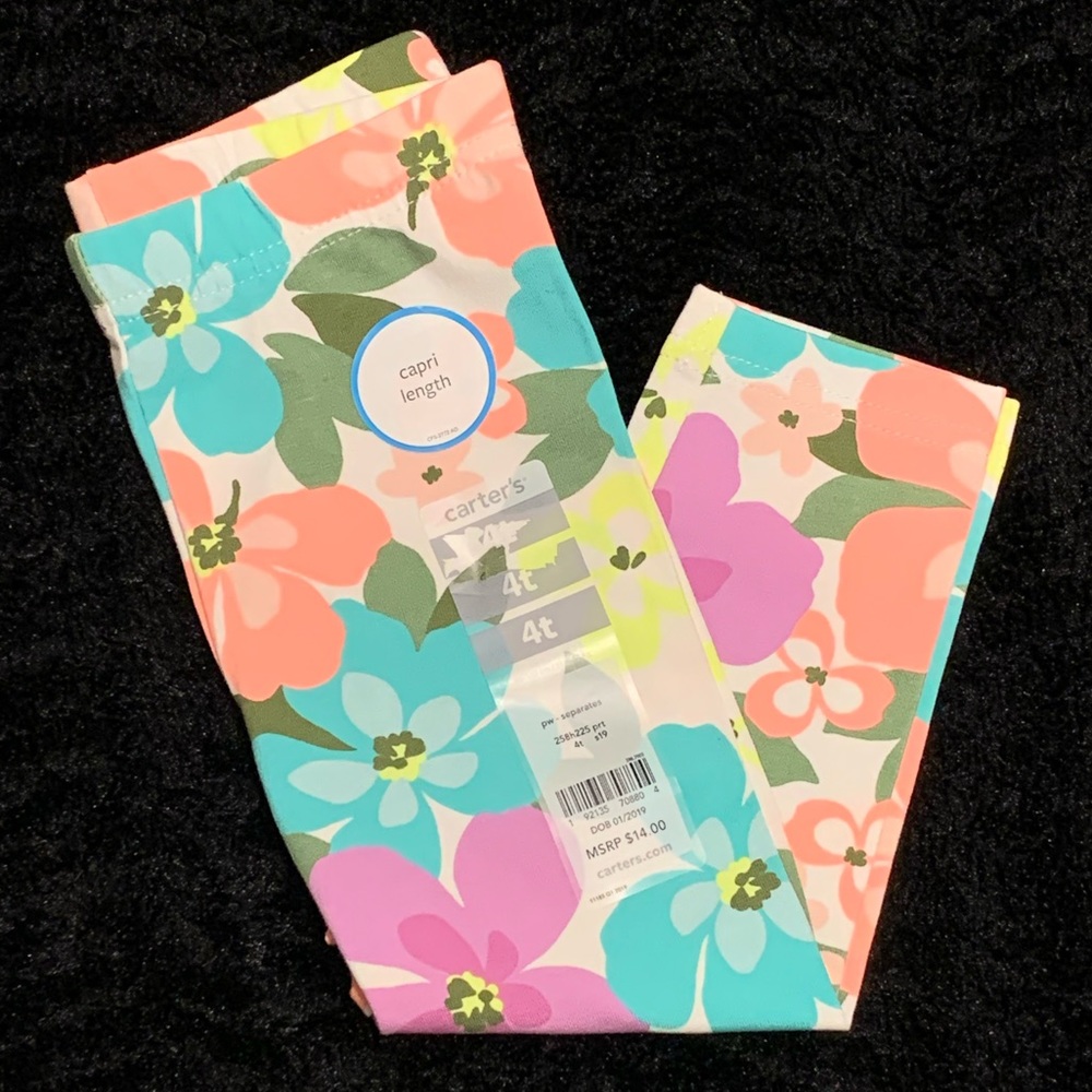 🟣 CARTER’S TODDLER GIRL CAPRI LEGGINGS